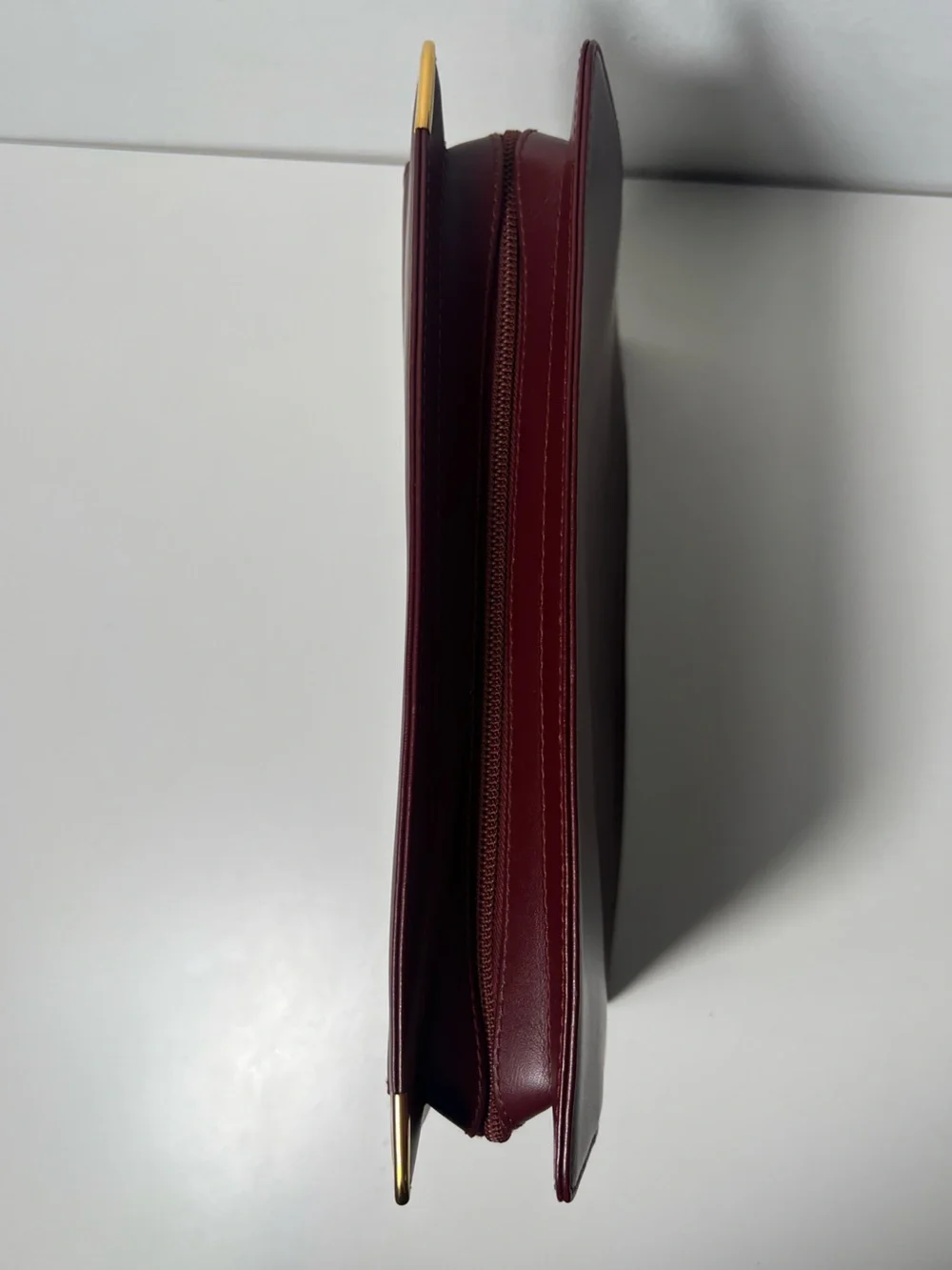 Cartier Must de Cartier Vintage Bordeaux Leather Signature Portfolio Clutch Bag